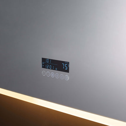 Immersion LED Lighted Bathroom Vanity Mirror with Bluetooth, Defogger, and Digital Display Ancerre Designs