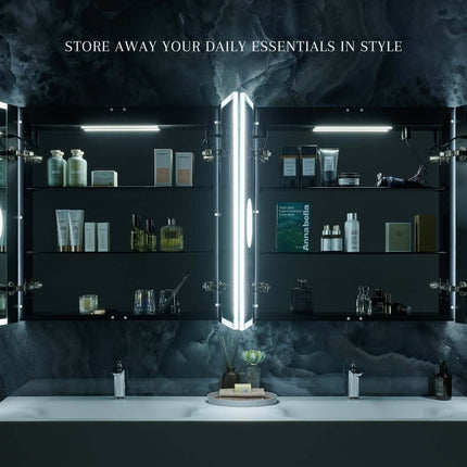 Pagani LED Mirror Cabinet with Defogger, Dimmer, Magnifier & USB outlet Ancerre Designs