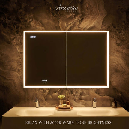 Pagani LED Mirror Cabinet with Defogger, Dimmer, Magnifier & USB outlet Ancerre Designs