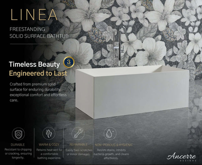Linea Freestanding Solid Surface Bathtub Ancerre Designs