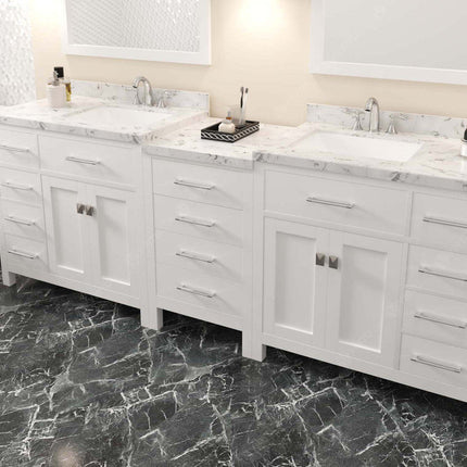 VHG MD-2193-CMSQ-WH-NM Caroline Parkway 93" Double Bath Vanity in White with Cultured Marble Quartz Top and Square Sinks