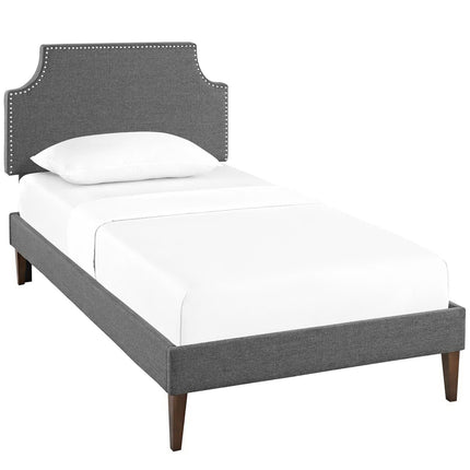 Modway MOD-5596 Laura Fabric Twin Platform Bed with Squared Tapered Legs Modway