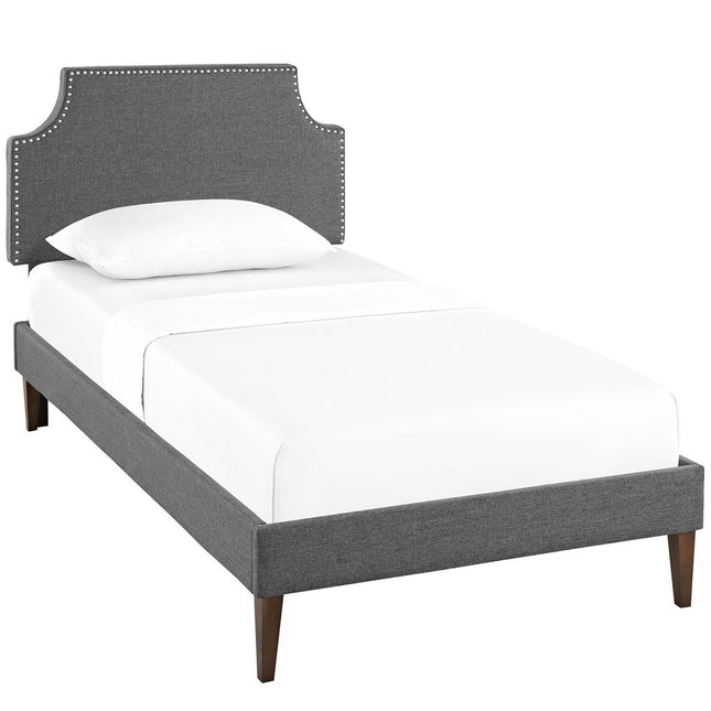 Modway MOD-5596 Laura Fabric Twin Platform Bed with Squared Tapered Legs Modway