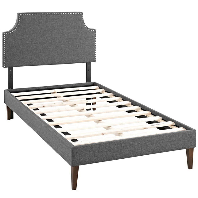 Modway MOD-5596 Laura Fabric Twin Platform Bed with Squared Tapered Legs Modway