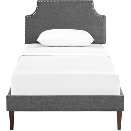 Modway MOD-5596 Laura Fabric Twin Platform Bed with Squared Tapered Legs Modway