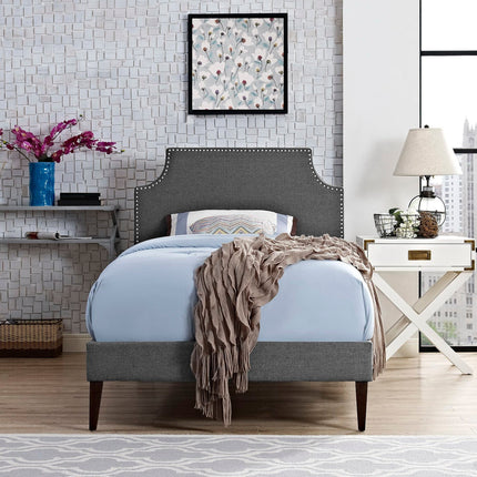 Modway MOD-5596 Laura Fabric Twin Platform Bed with Squared Tapered Legs Modway