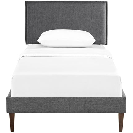 Modway MOD-5598 Camille Fabric Twin Platform Bed with Squared Tapered Legs Modway