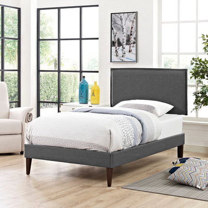 Modway MOD-5598 Camille Fabric Twin Platform Bed with Squared Tapered Legs Modway