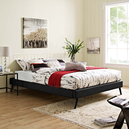 Modway MOD-5892 Loryn Vinyl King Bed Frame with Round Splayed Legs Modway