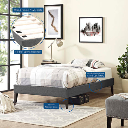 Modway MOD-5895 Tessie Fabric Twin Bed Frame with Squared Tapered Legs - Plaza Home Decor