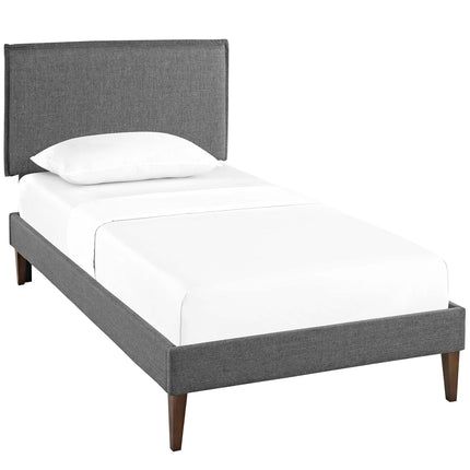 Modway MOD-5906 Amaris Fabric Twin Platform Bed with Squared Tapered Legs Modway