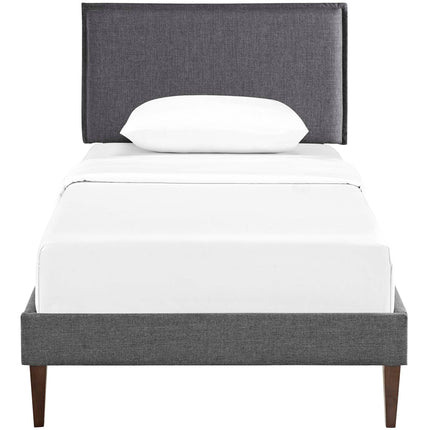 Modway MOD-5906 Amaris Fabric Twin Platform Bed with Squared Tapered Legs Modway