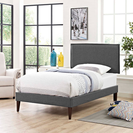 Modway MOD-5906 Amaris Fabric Twin Platform Bed with Squared Tapered Legs Modway