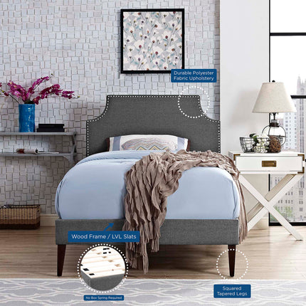 Modway MOD-5951 Corene Fabric Twin Platform Bed with Squared Tapered Legs Modway