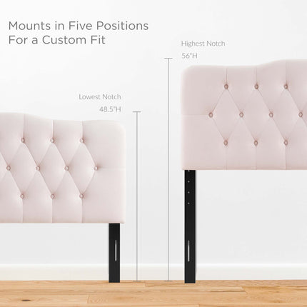 Modway MOD-6129 Annabel Diamond Tufted Performance Velvet Queen Headboard Modway