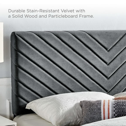 Modway MOD-6145 Alyson Angular Channel Tufted Performance Velvet King / California King Headboard Modway