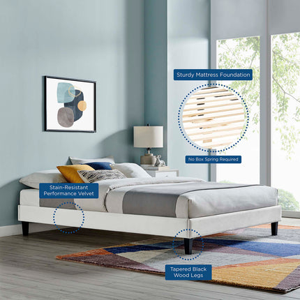 Modway MOD-6264 Reign Performance Velvet Twin Platform Bed Frame Modway