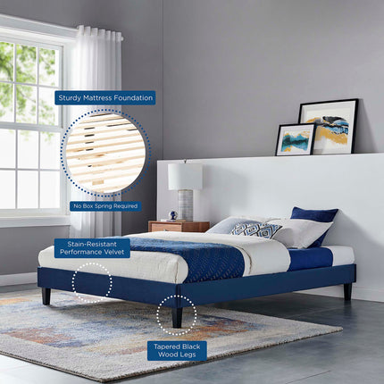 Modway MOD-6265 Reign Performance Velvet Full Platform Bed Frame Modway
