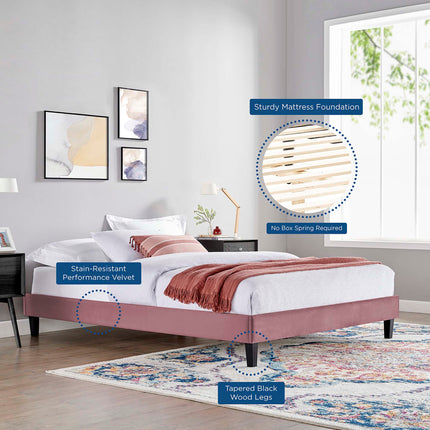 Modway MOD-6266 Reign Performance Velvet Queen Platform Bed Frame Modway