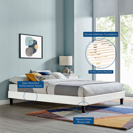 Modway MOD-6266 Reign Performance Velvet Queen Platform Bed Frame Modway