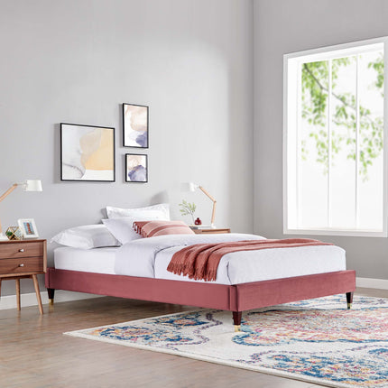 Modway MOD-6270 Harlow Performance Velvet Queen Platform Bed Frame Modway