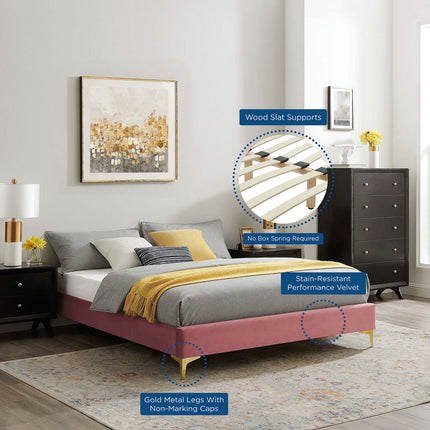 Modway MOD-6275 Sutton Performance Velvet Queen Bed Frame - Plaza Home Decor