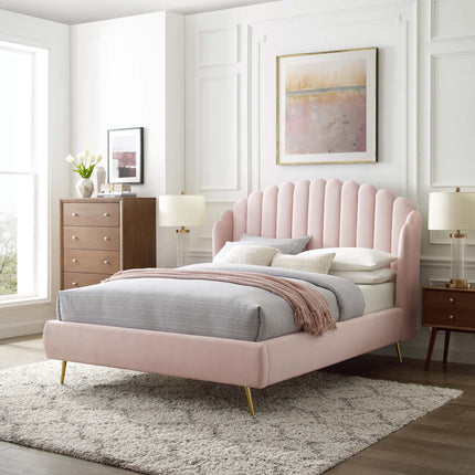 Modway MOD-6282 Lana Performance Velvet Queen Wingback Platform Bed Modway