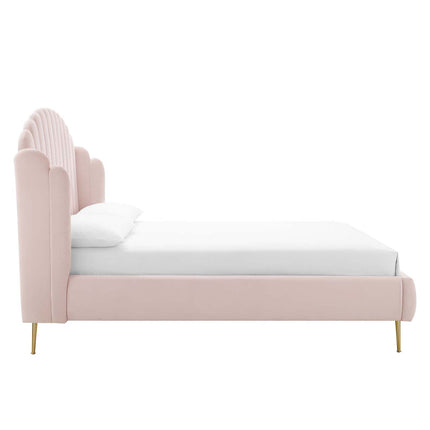 Modway MOD-6282 Lana Performance Velvet Queen Wingback Platform Bed Modway