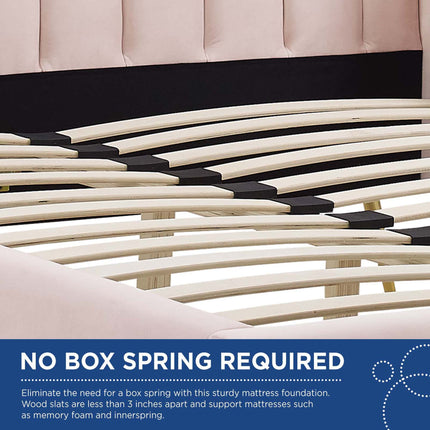 Modway MOD-6282 Lana Performance Velvet Queen Wingback Platform Bed Modway