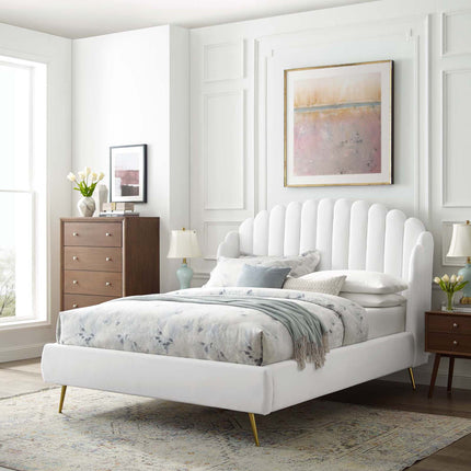 Modway MOD-6282 Lana Performance Velvet Queen Wingback Platform Bed Modway