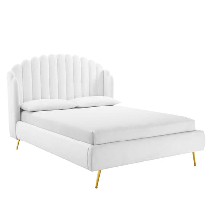 Modway MOD-6282 Lana Performance Velvet Queen Wingback Platform Bed Modway