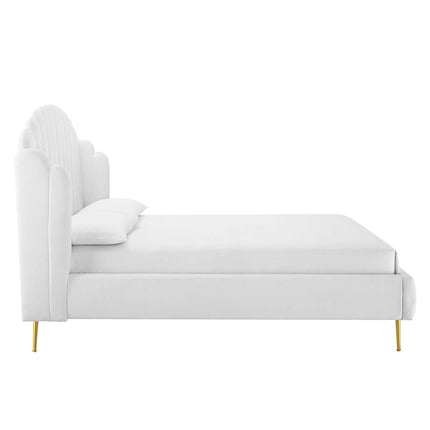 Modway MOD-6282 Lana Performance Velvet Queen Wingback Platform Bed Modway