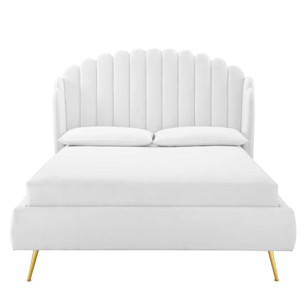 Modway MOD-6282 Lana Performance Velvet Queen Wingback Platform Bed Modway