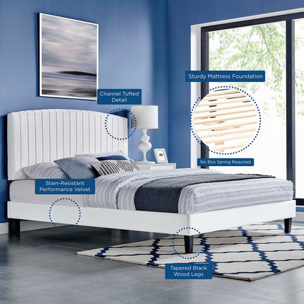 Modway MOD-6283 Alessi Performance Velvet Queen Platform Bed Modway