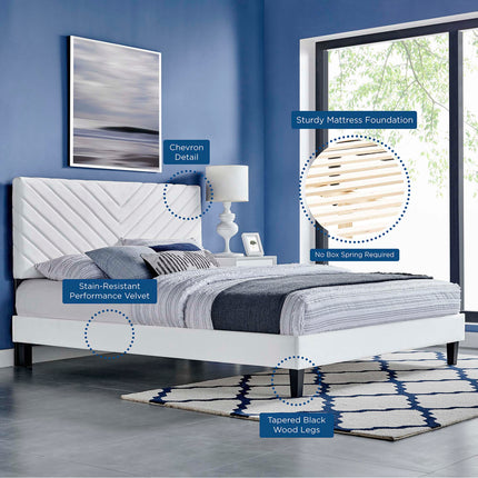 Modway MOD-6285 Roxanne Performance Velvet Queen Platform Bed Modway