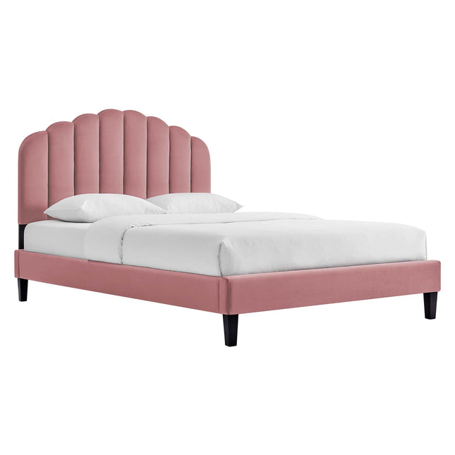 Modway MOD-6287 Daisy Performance Velvet Queen Platform Bed Modway