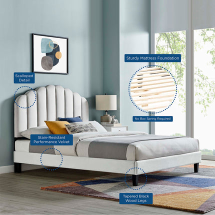 Modway MOD-6287 Daisy Performance Velvet Queen Platform Bed Modway