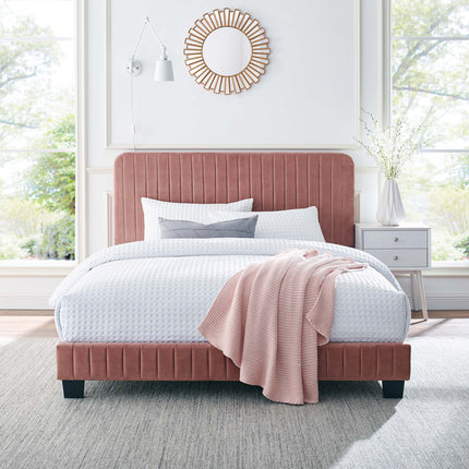 Modway MOD-6333 Celine Channel Tufted Performance Velvet King Platform Bed Modway