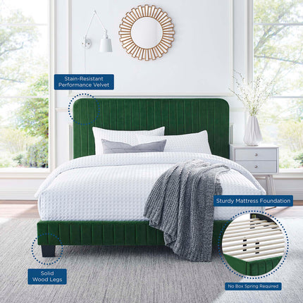 Modway MOD-6333 Celine Channel Tufted Performance Velvet King Platform Bed Modway