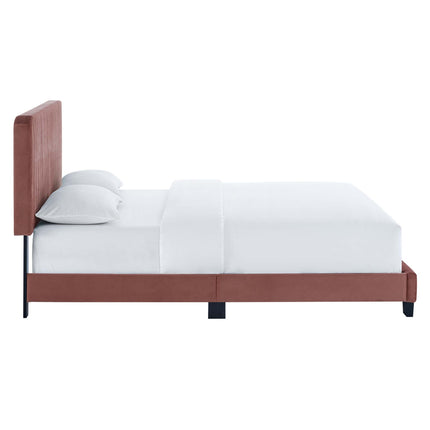 Modway MOD-6334 Celine Channel Tufted Performance Velvet Queen Platform Bed Modway