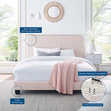 Modway MOD-6335 Celine Channel Tufted Performance Velvet Full Platform Bed Modway