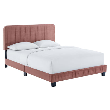 Modway MOD-6336 Celine Channel Tufted Performance Velvet Twin Platform Bed Modway
