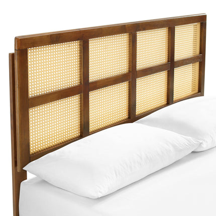 Modway MOD-6369 Sidney Cane and Wood Queen Platform Bed With Angular Legs - Plaza Home Decor