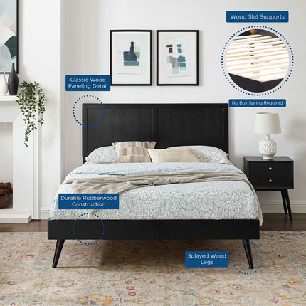 Modway MOD-6379 Alana Wood Queen Platform Bed With Splayed Legs Modway