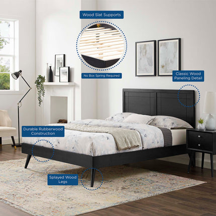 Modway MOD-6382 Marlee Wood Queen Platform Bed With Splayed Legs Modway