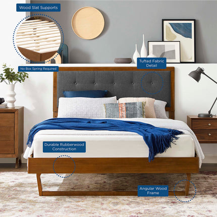 Modway MOD-6384 Willow Wood Queen Platform Bed With Angular Frame Modway