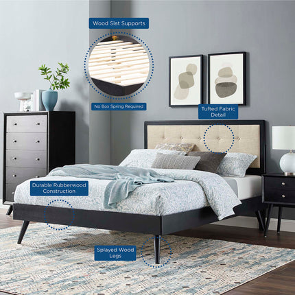 Modway MOD-6385 Willow Wood Queen Platform Bed With Splayed Legs Modway