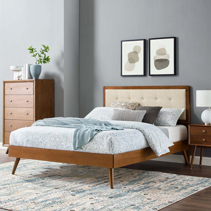 Modway MOD-6385 Willow Wood Queen Platform Bed With Splayed Legs Modway