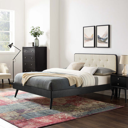 Modway MOD-6388 Bridgette Wood Queen Platform Bed With Splayed Legs Modway
