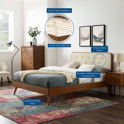 Modway MOD-6388 Bridgette Wood Queen Platform Bed With Splayed Legs Modway